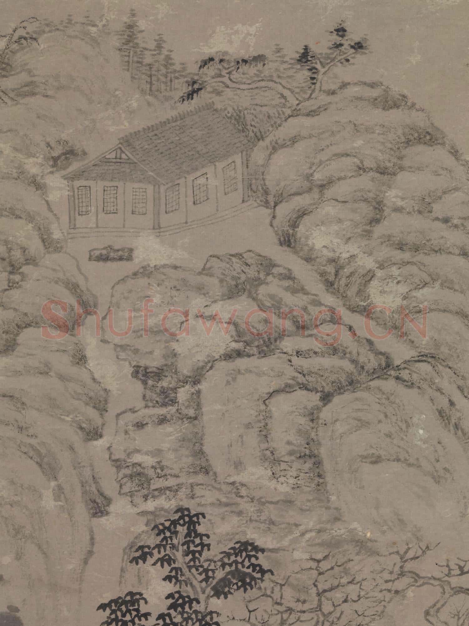 明杜瓊師林圖 軸