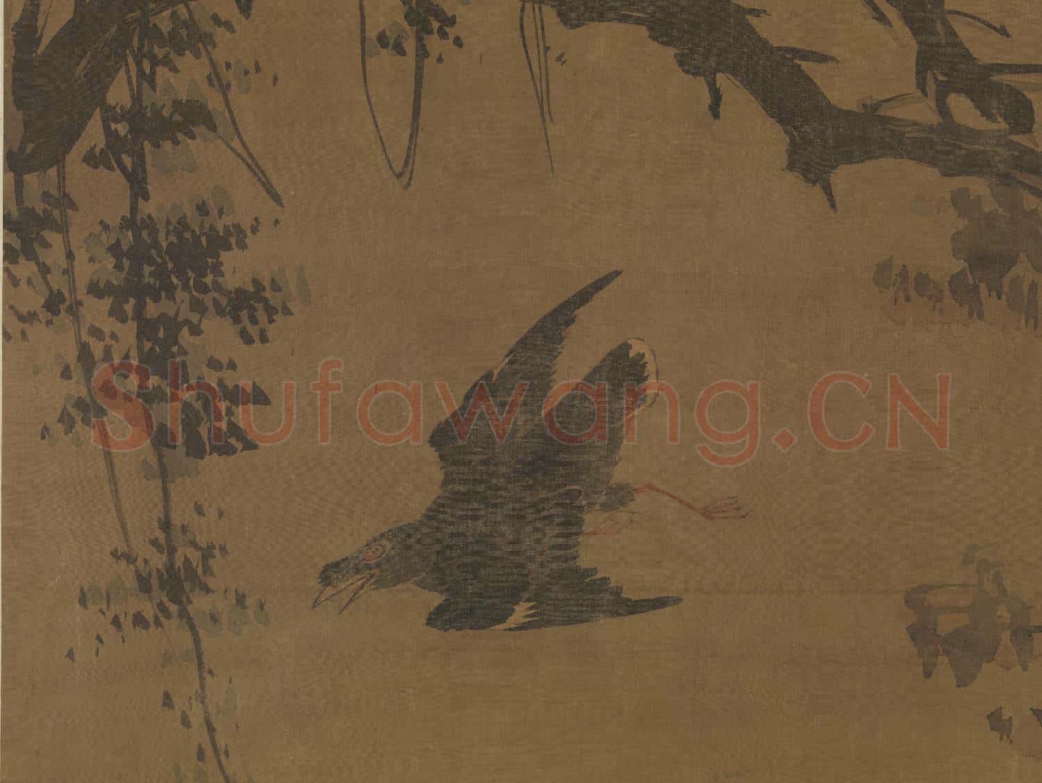 明林良秋鷹 軸