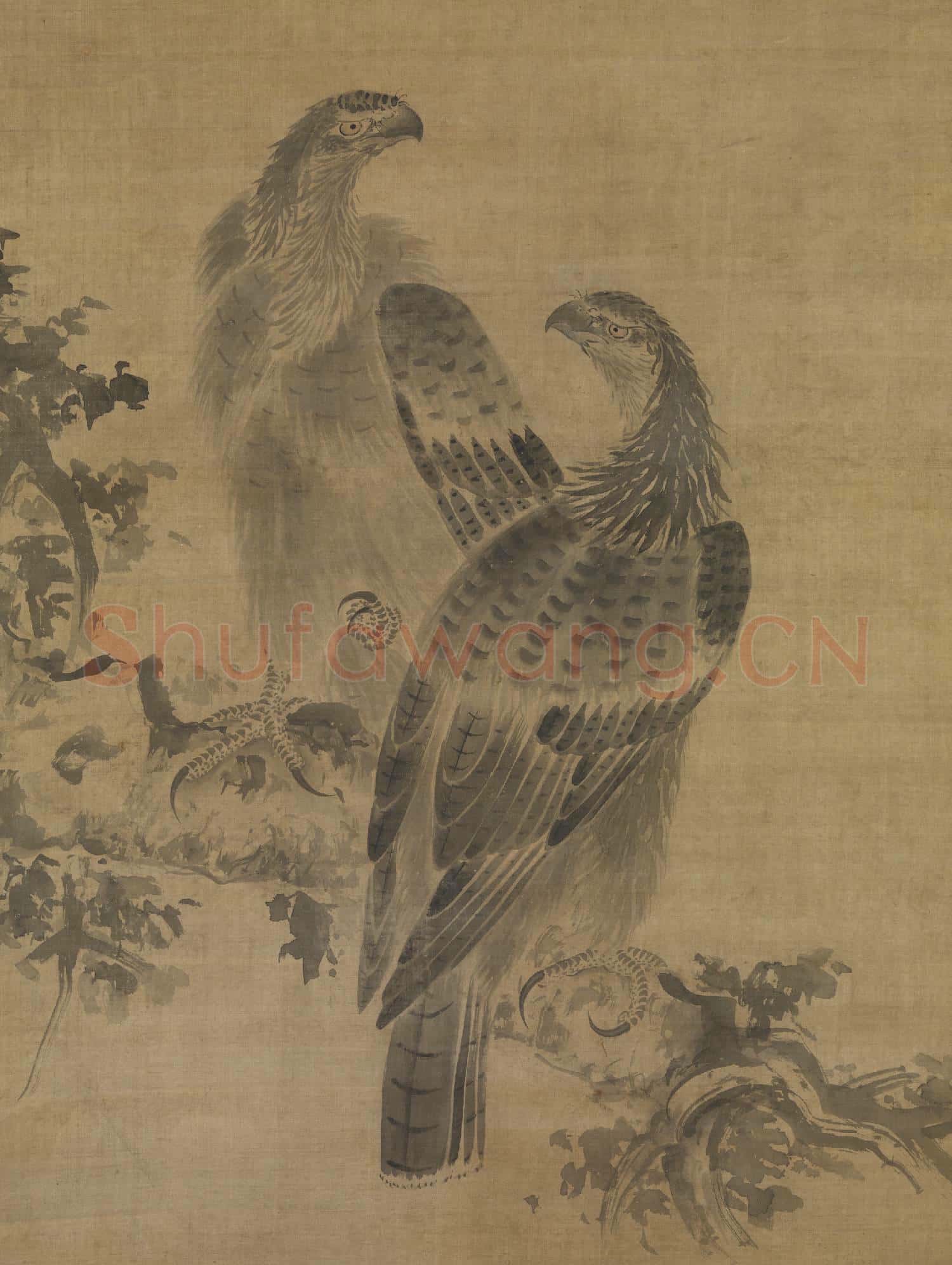 明林良畫鷹 軸