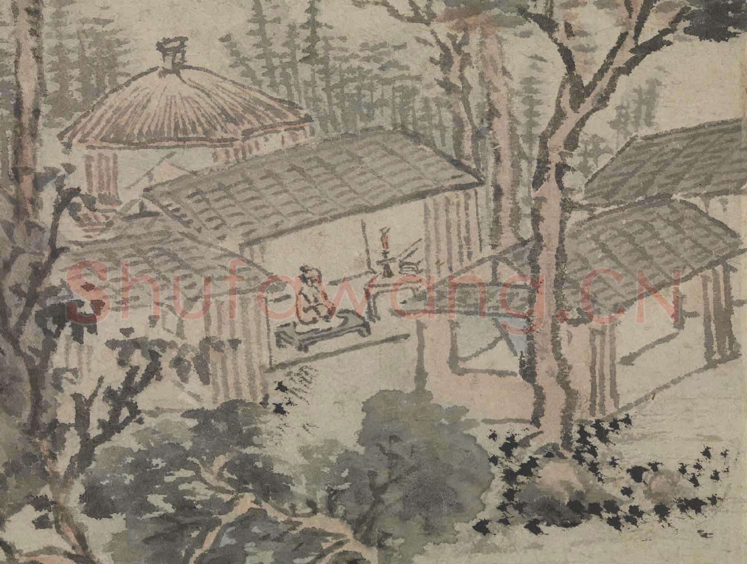 明沈周夜坐圖 軸