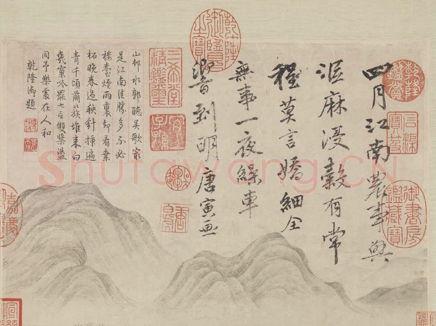 明唐寅江南農事圖 軸