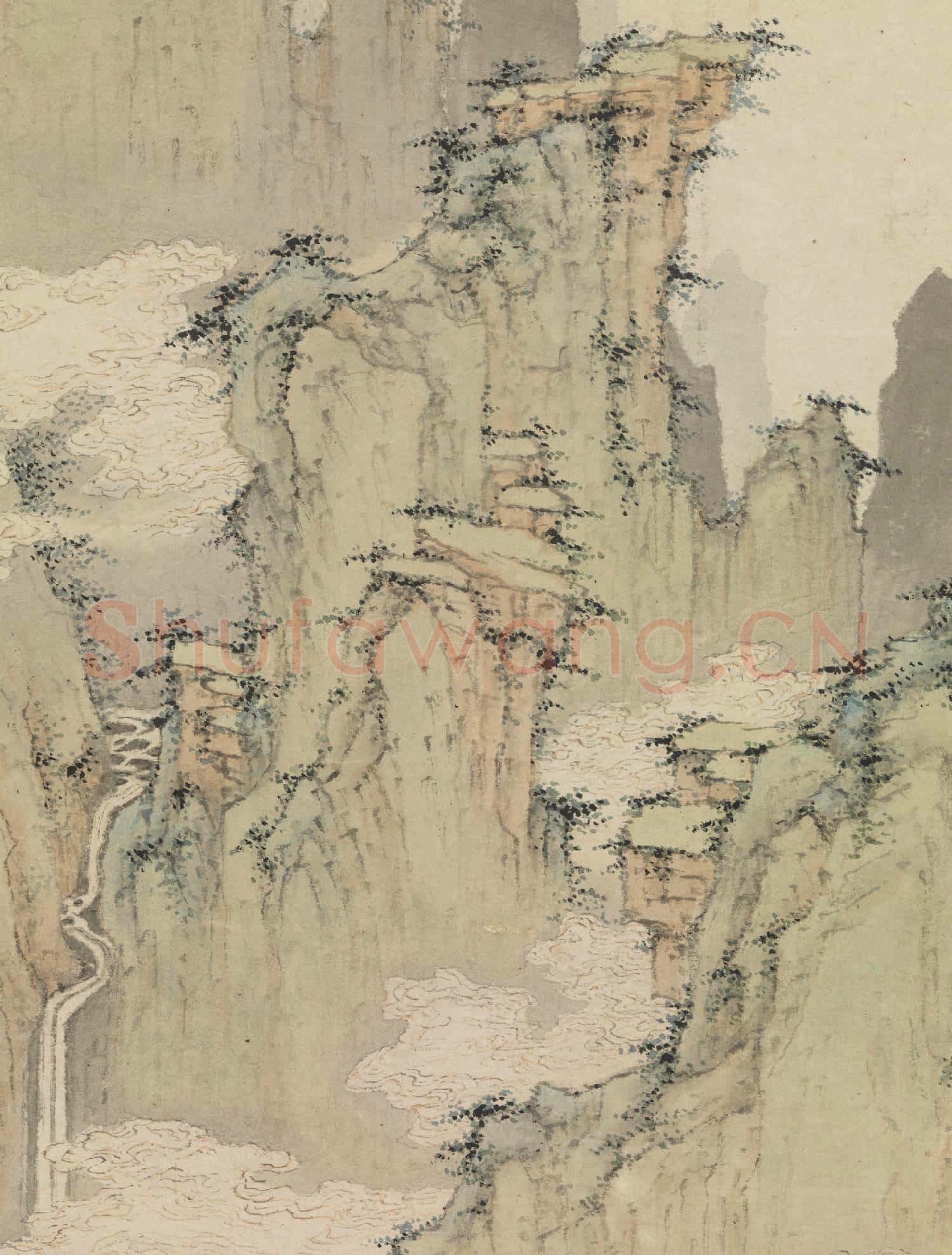 明仇英雲溪仙館圖 軸