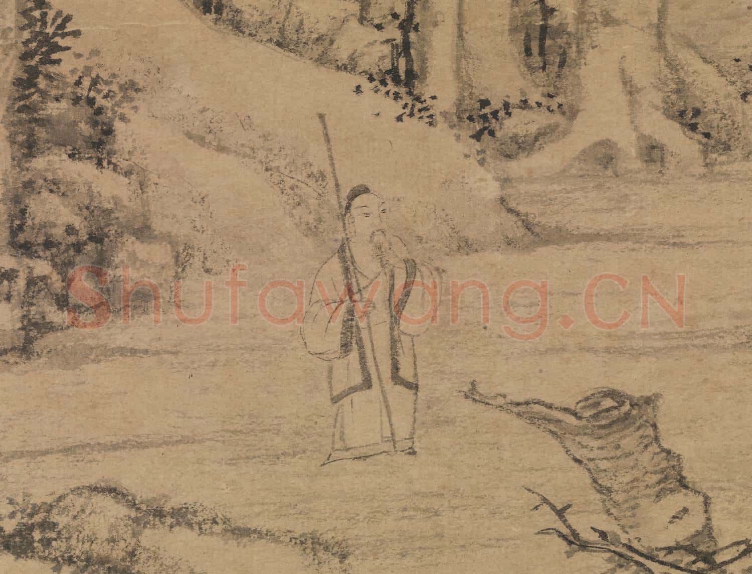 明文徵明空林覓句圖 軸