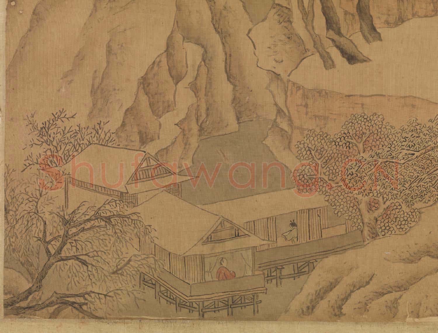 明文徵明溪山深雪 軸