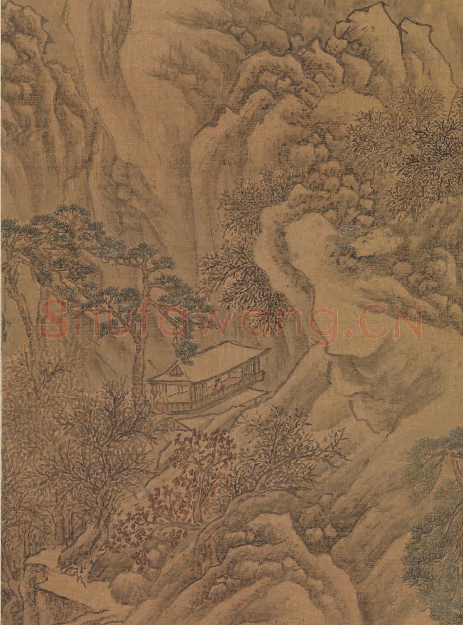 明文徵明寒山風雪圖 軸