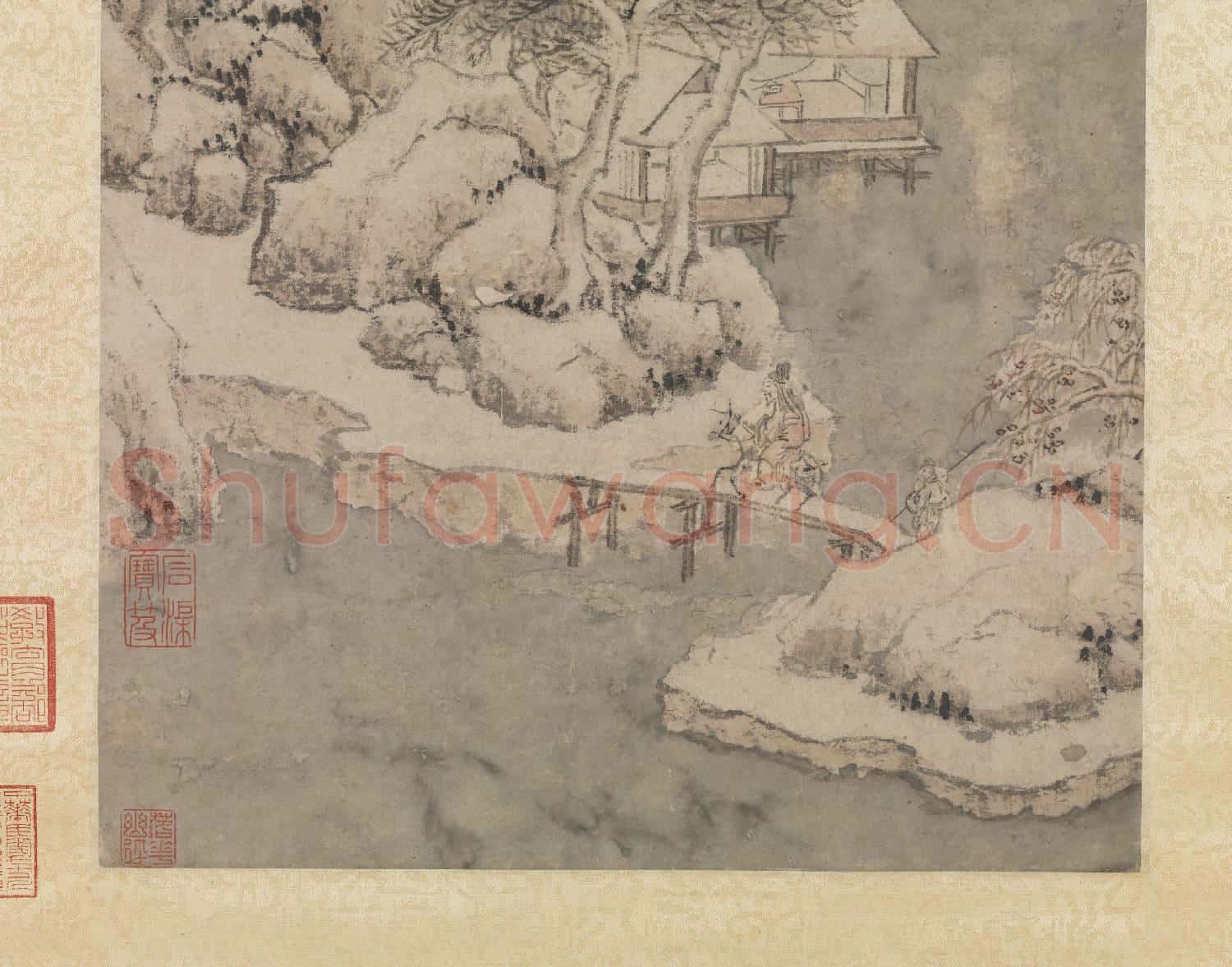 明文徵明畫雪景 軸
