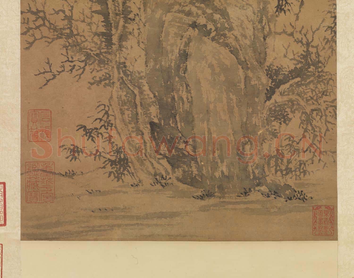 明文徵明古石喬柯圖 軸