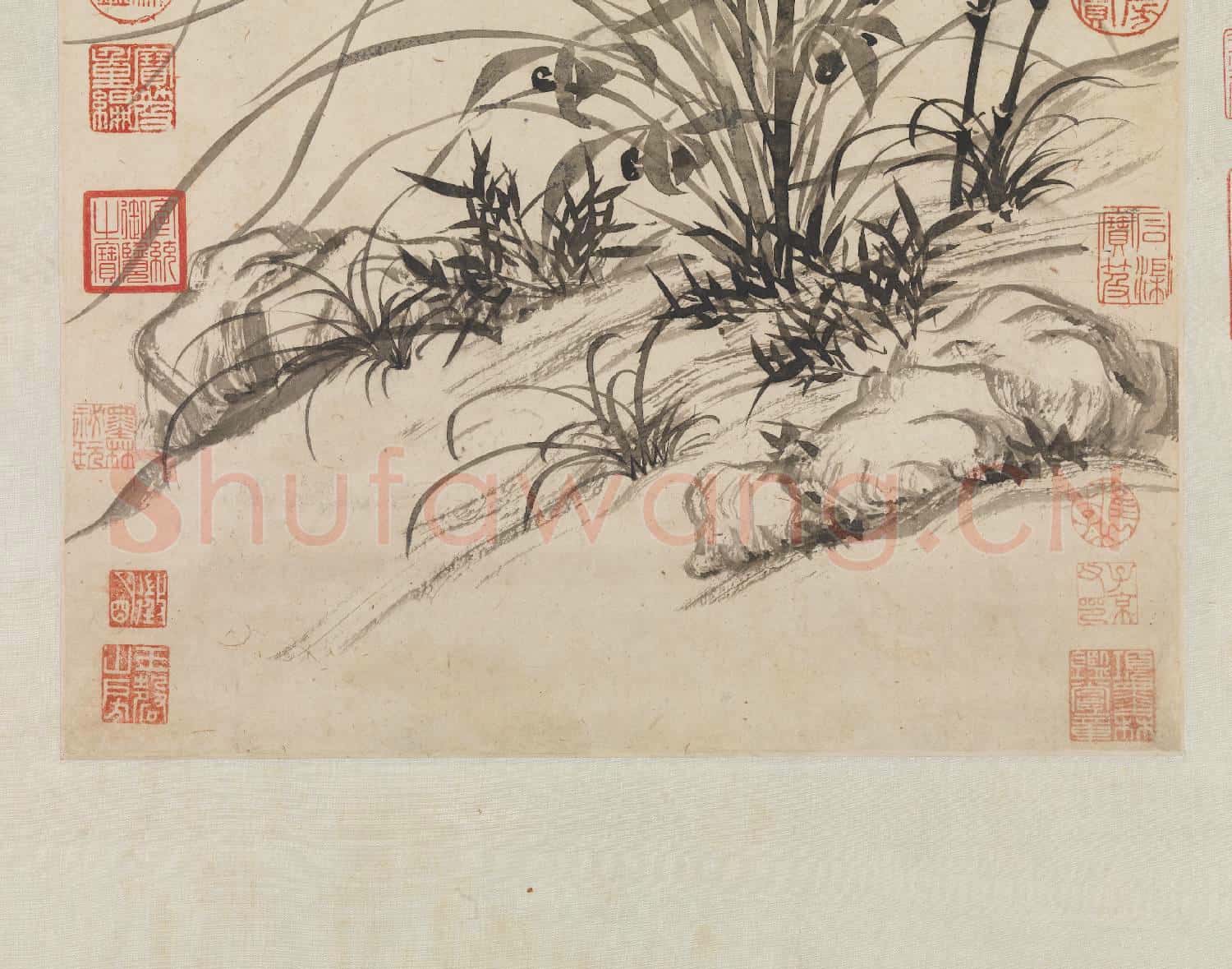 明文徵明畫蘭竹 軸