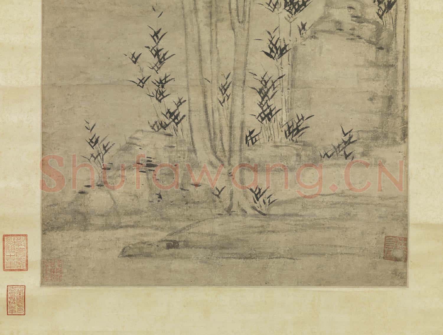 明顧正誼雲林樹石 軸