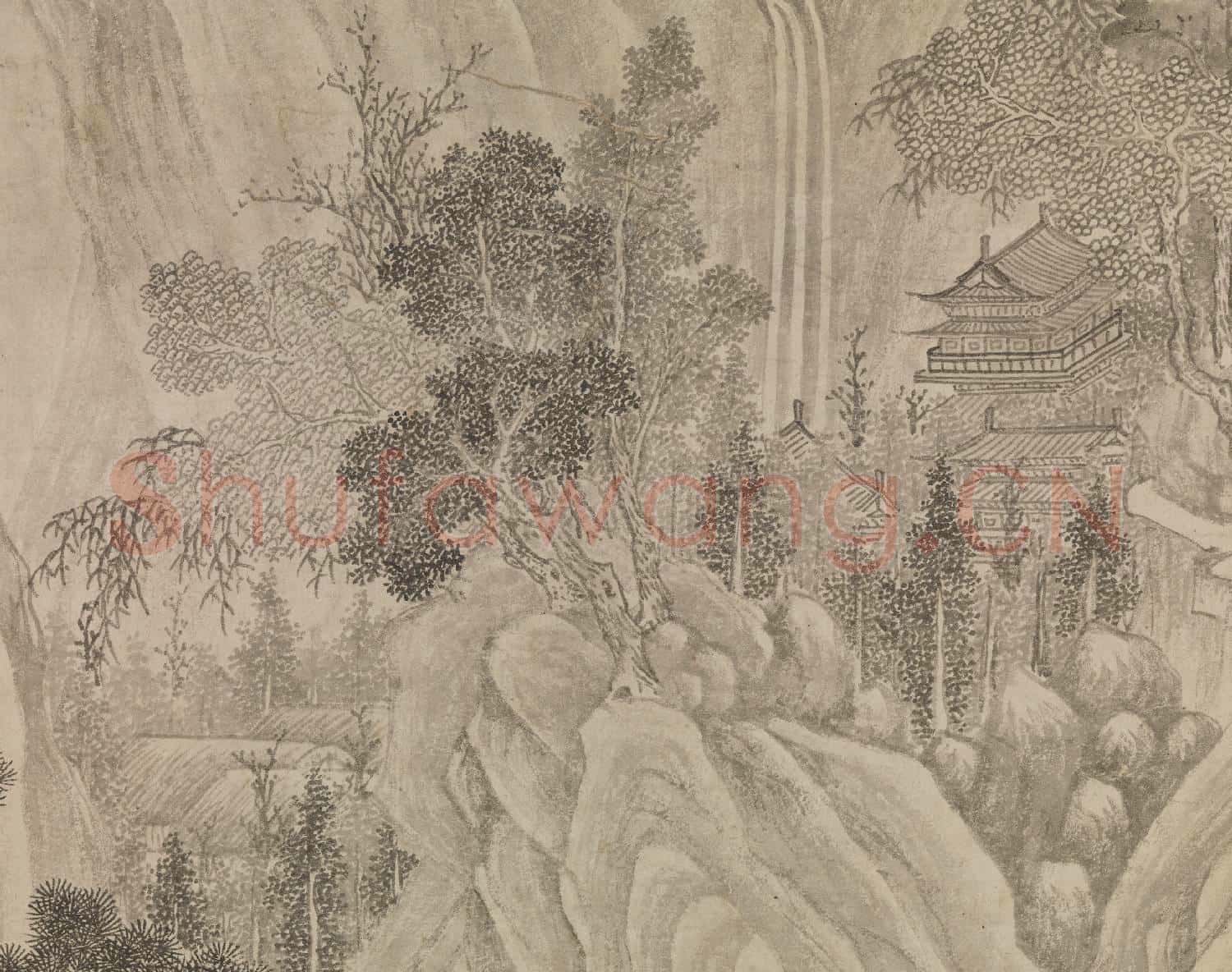 明尤求山水人物 軸