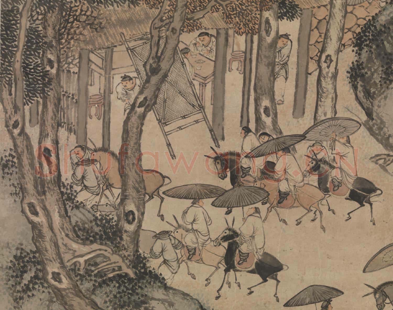 明李士達關山風雨圖 軸