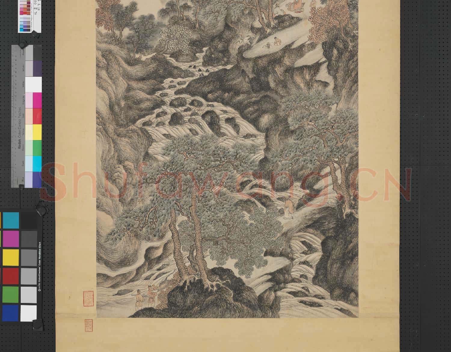 明丁雲鵬廬山高 軸