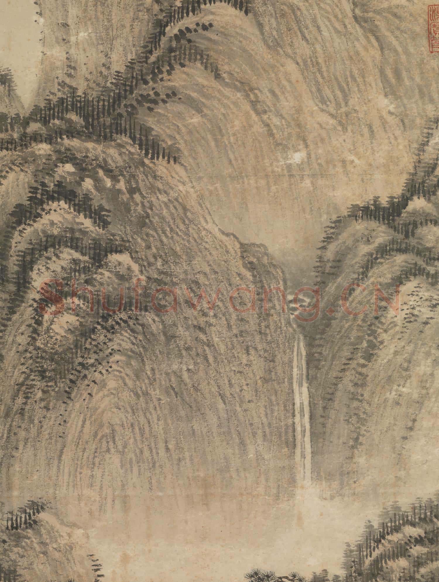 清王翬匡廬讀書圖 軸