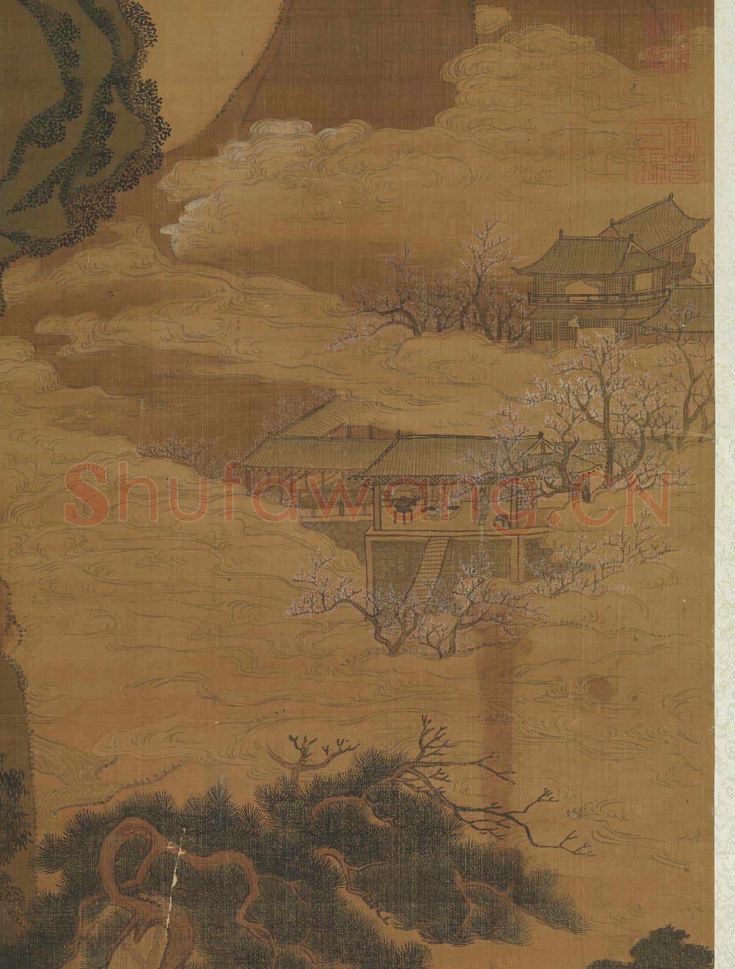 清吳歷梅花山館 軸