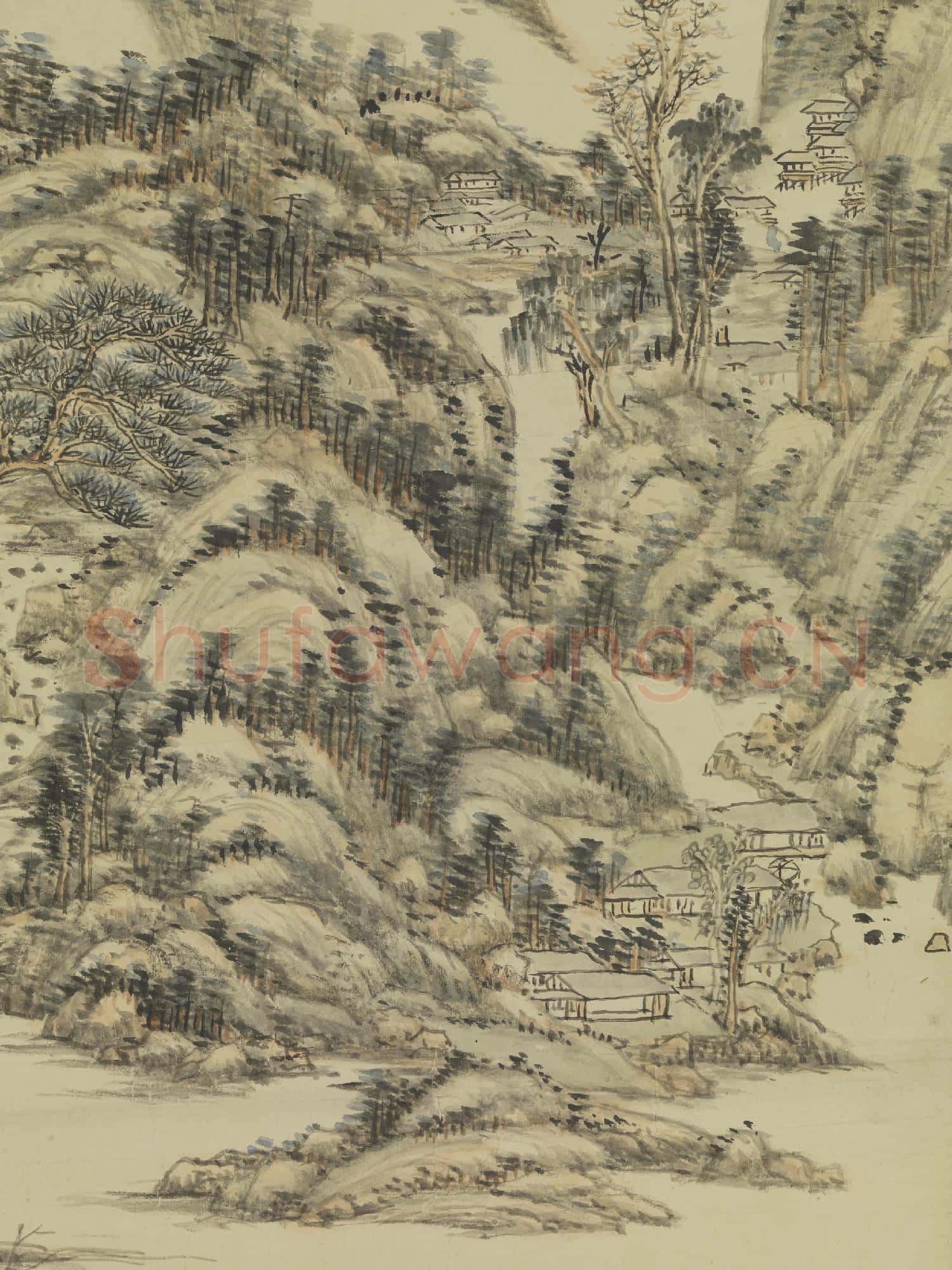 清王原祁倣黃公望山水 軸