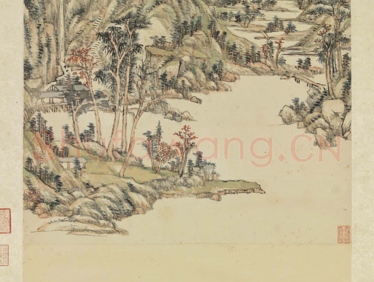 清王原祁倣黃公望秋山圖 軸