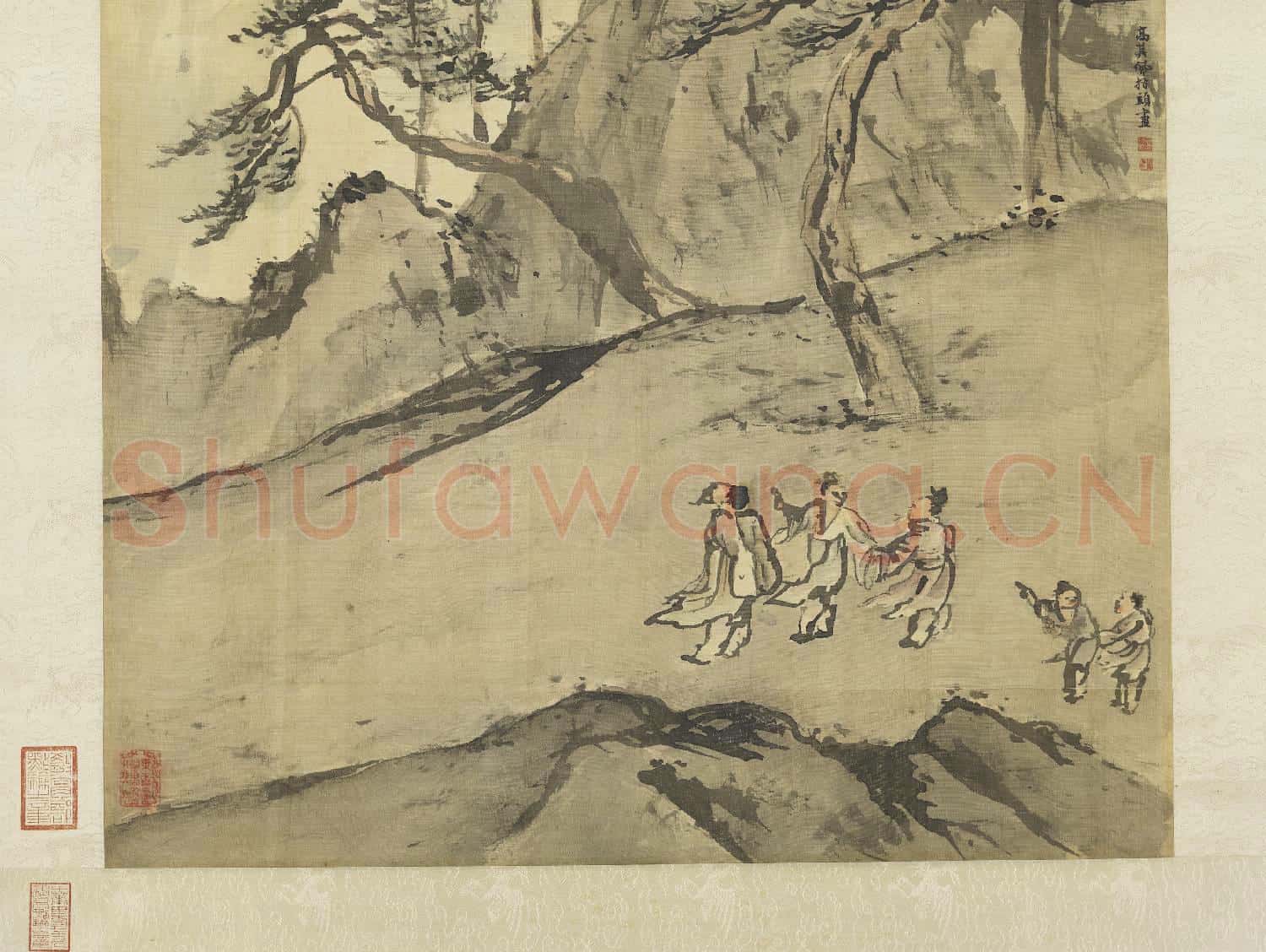 清高其佩廬山瀑布圖 軸