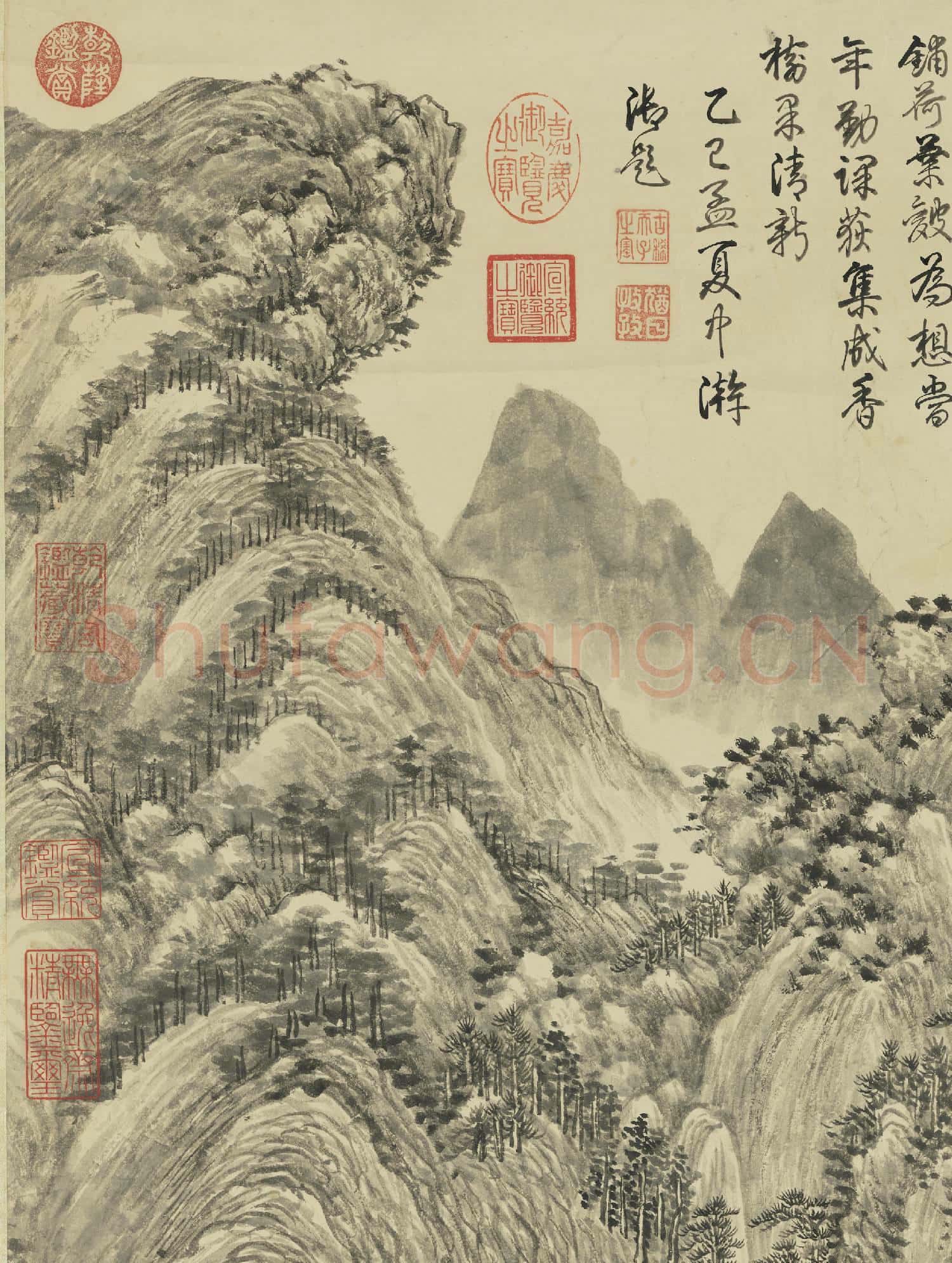清陳書山靜日長圖 軸