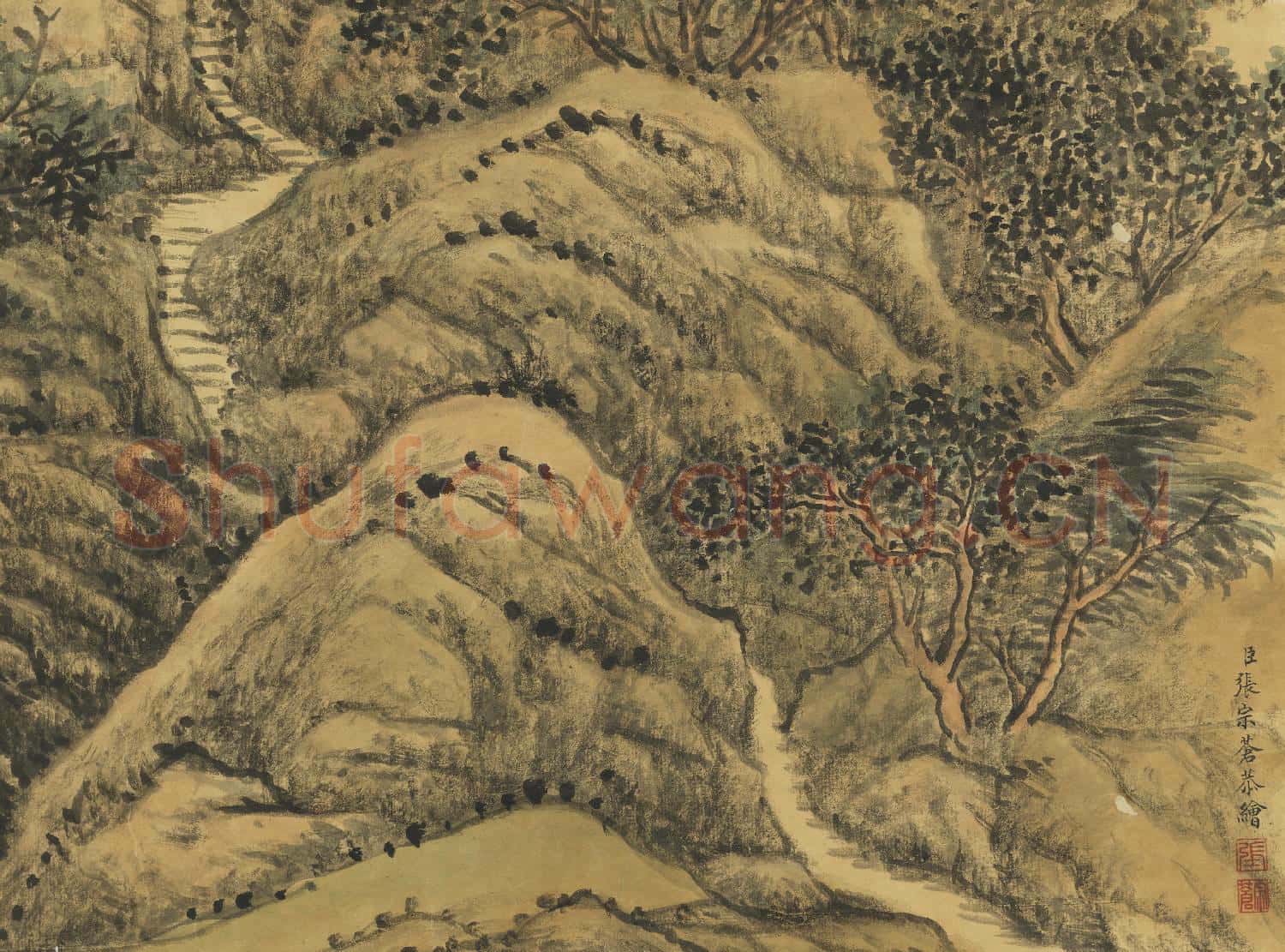 清張宗蒼江潮圖 軸