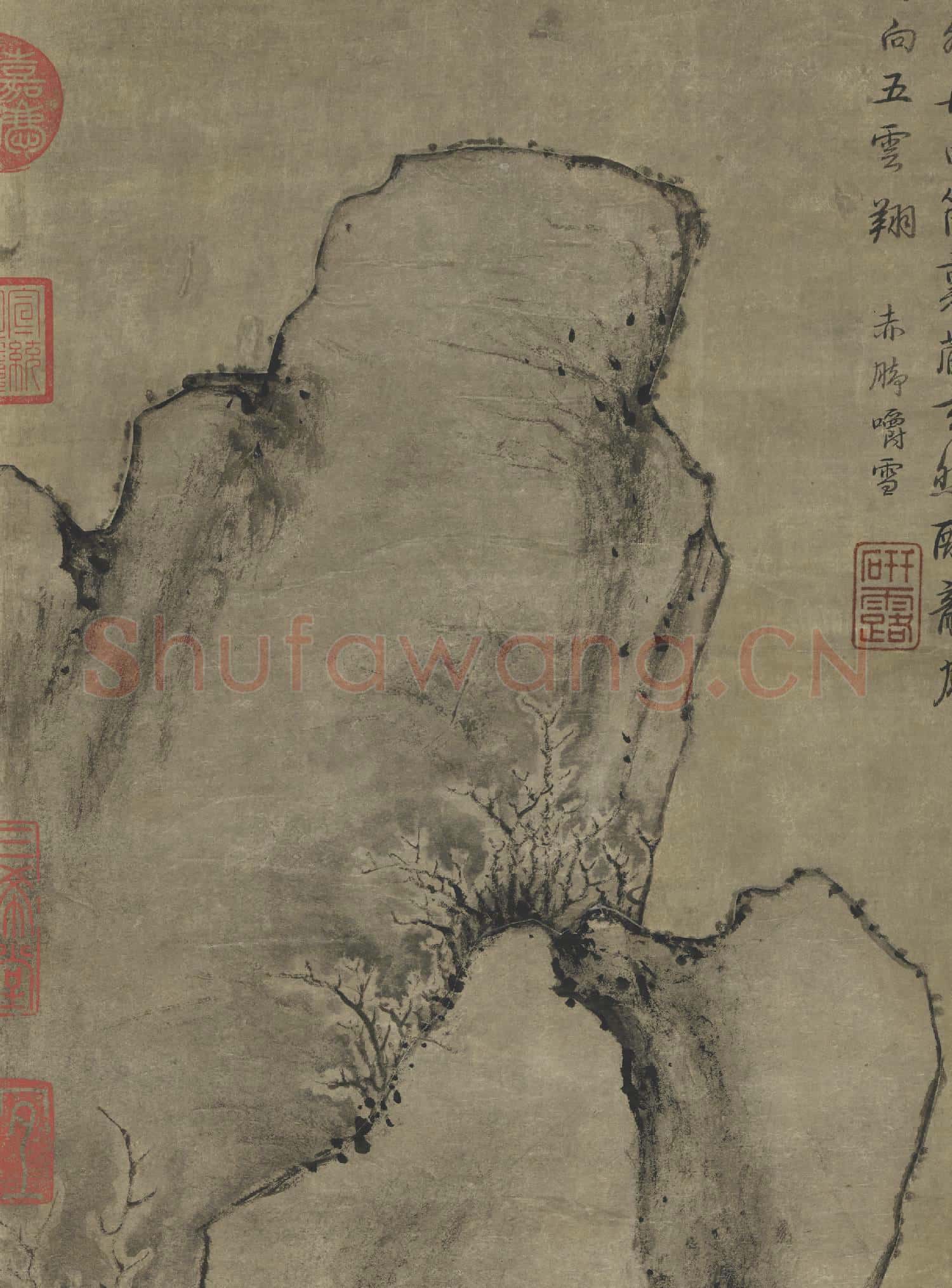 清張若靄畫雪景人物事蹟 軸
