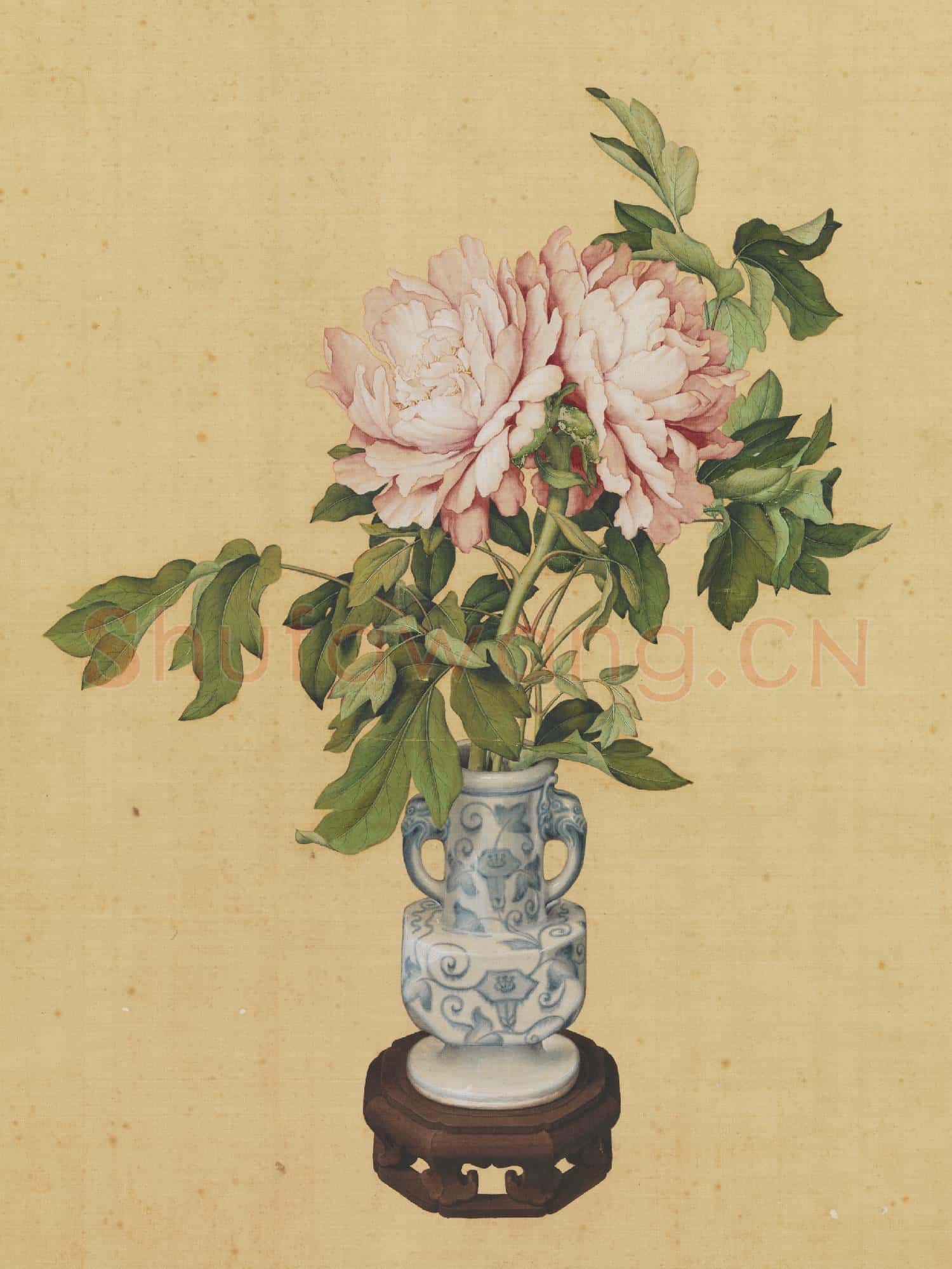 清郎世寧畫瓶花 軸