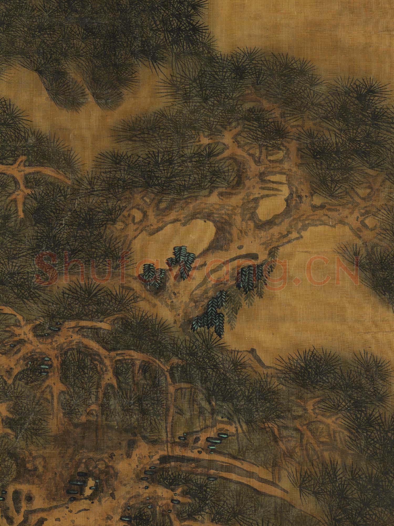 明劉度仿趙承旨長春翠柏 軸
