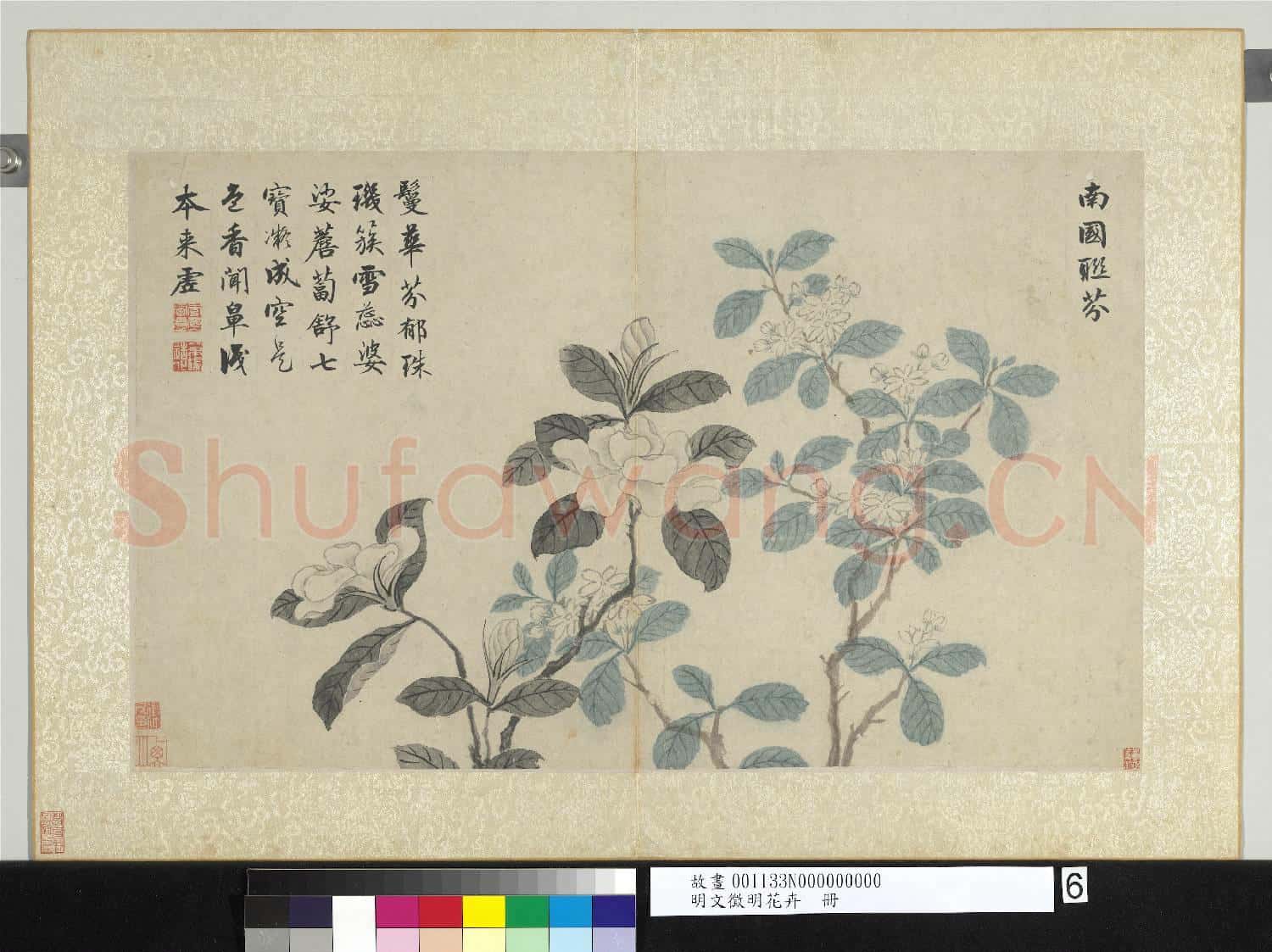 明文徵明花卉 冊 南國聯芬