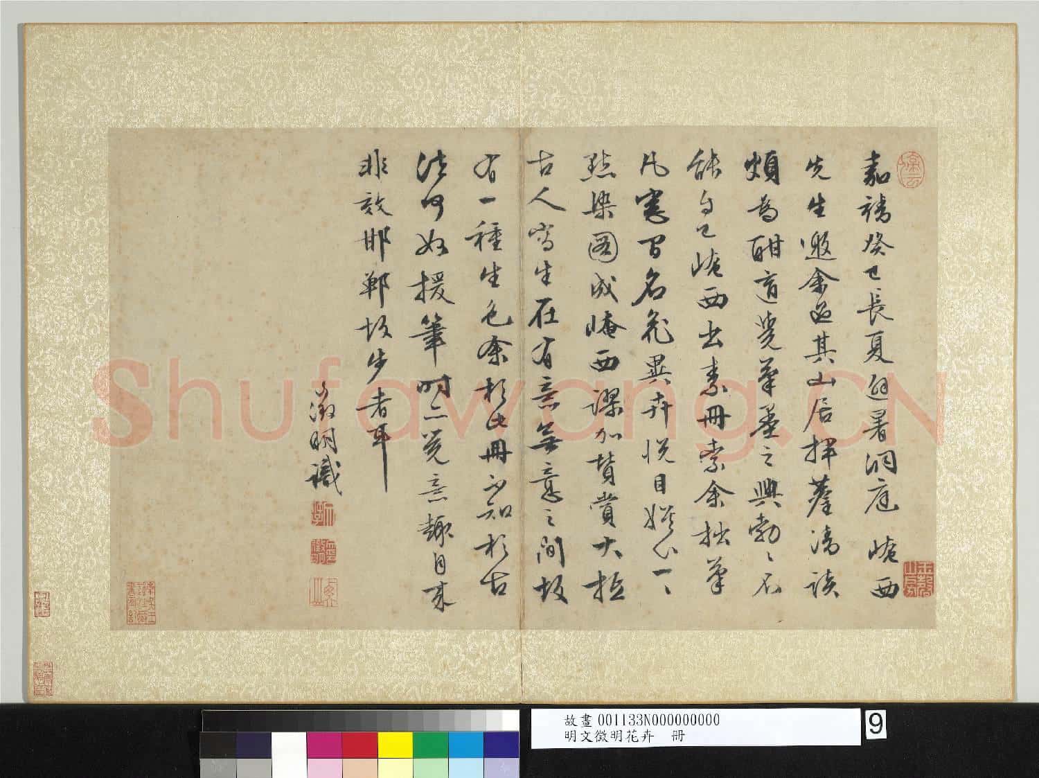 明文徵明花卉 冊 自記
