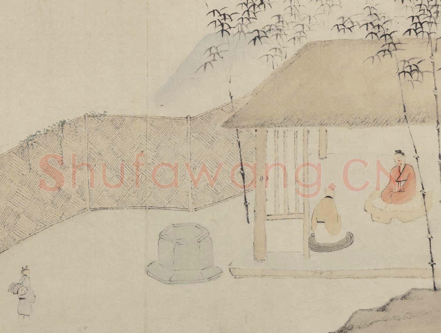 明文伯仁詩意圖 冊 高竹晚花