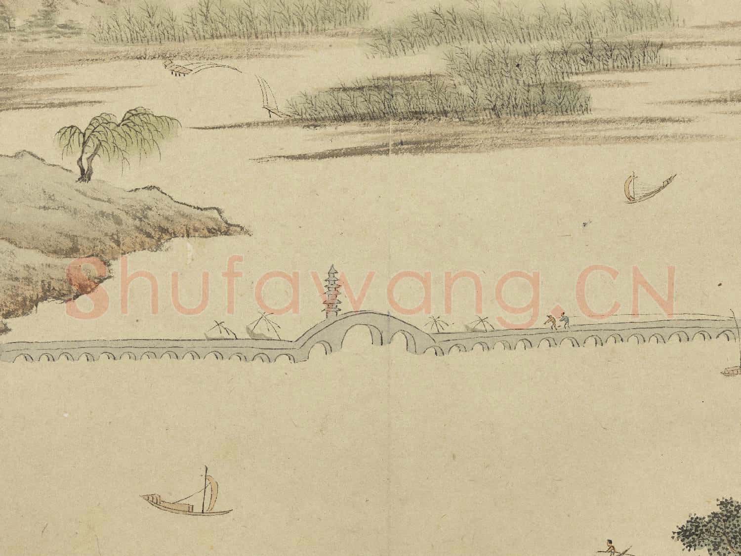 明錢穀白嶽遊圖 冊 寶帶橋