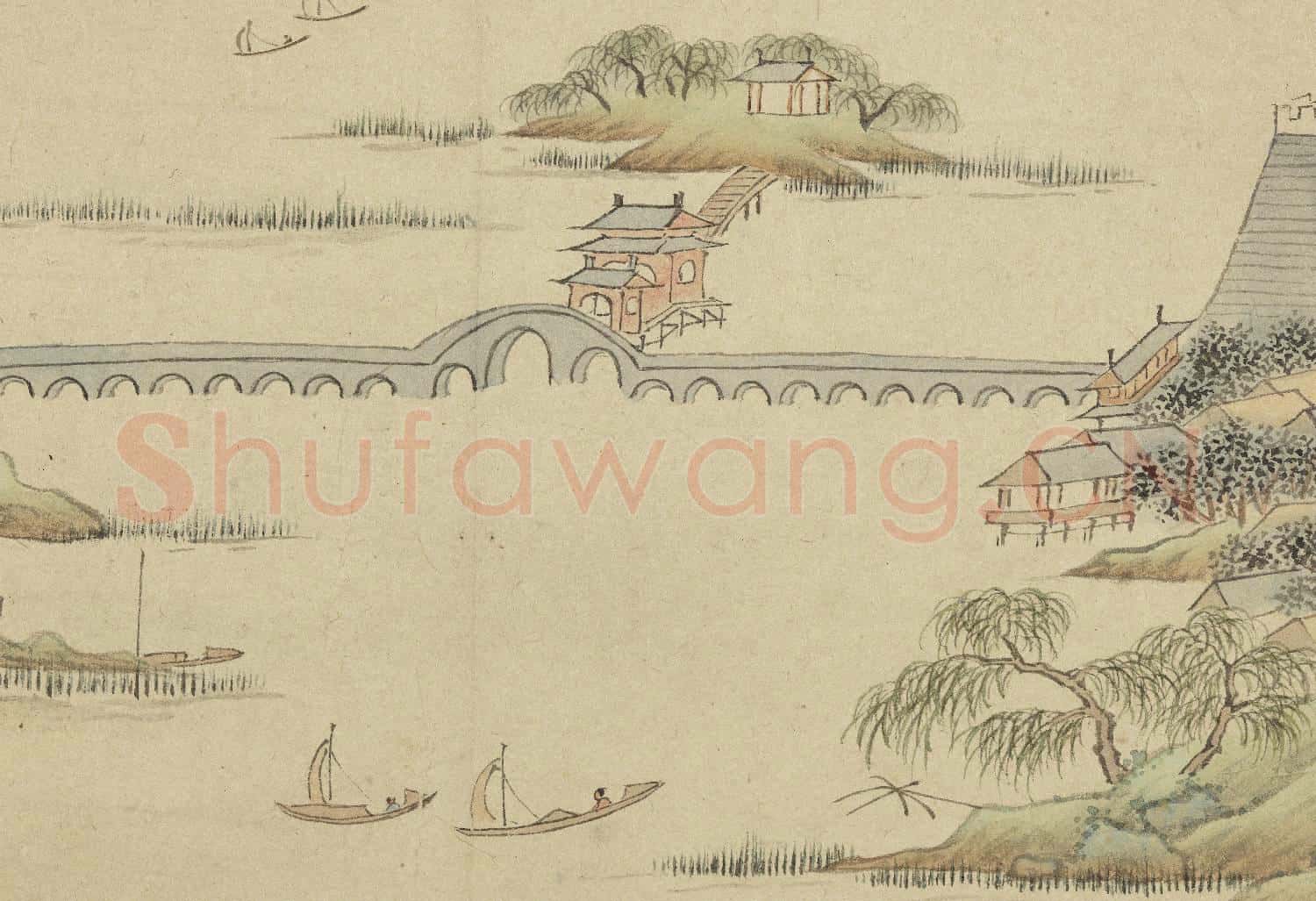 明錢穀白嶽遊圖 冊 垂虹橋