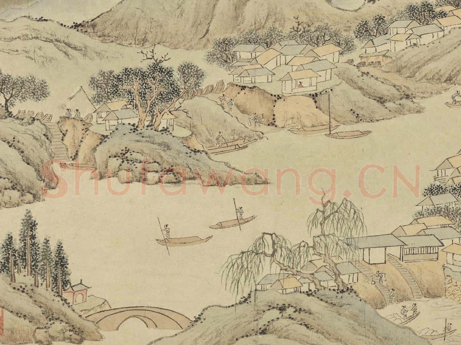 明錢穀白嶽遊圖 冊 得勝壩
