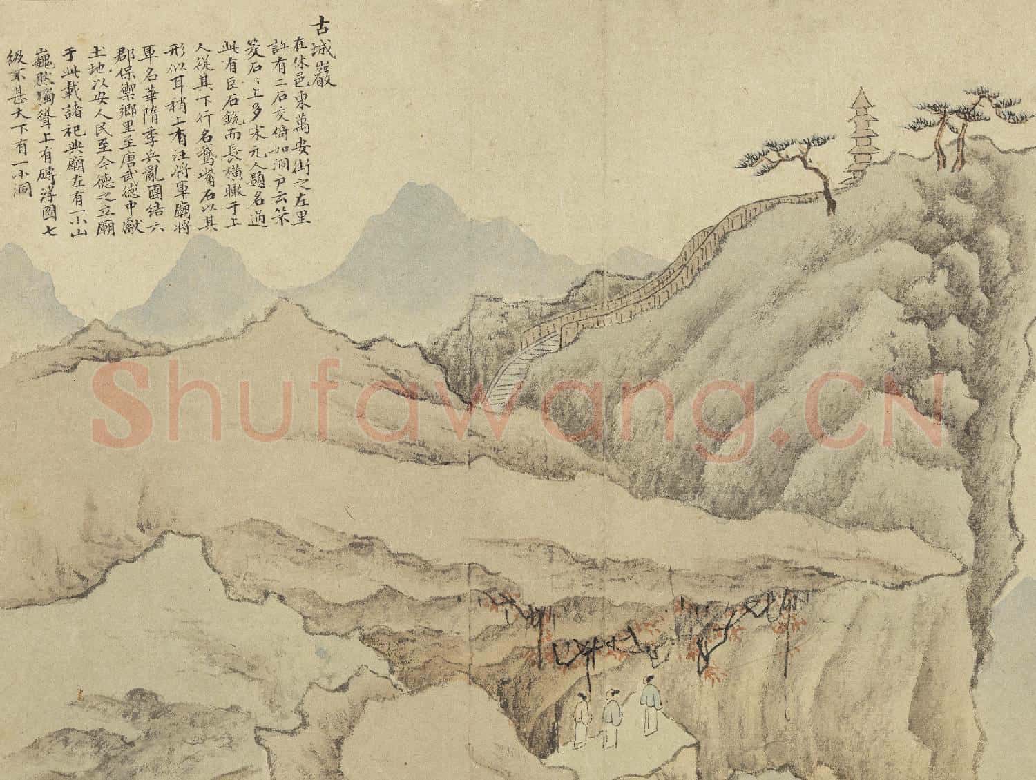明錢穀白嶽遊圖 冊 古城巖