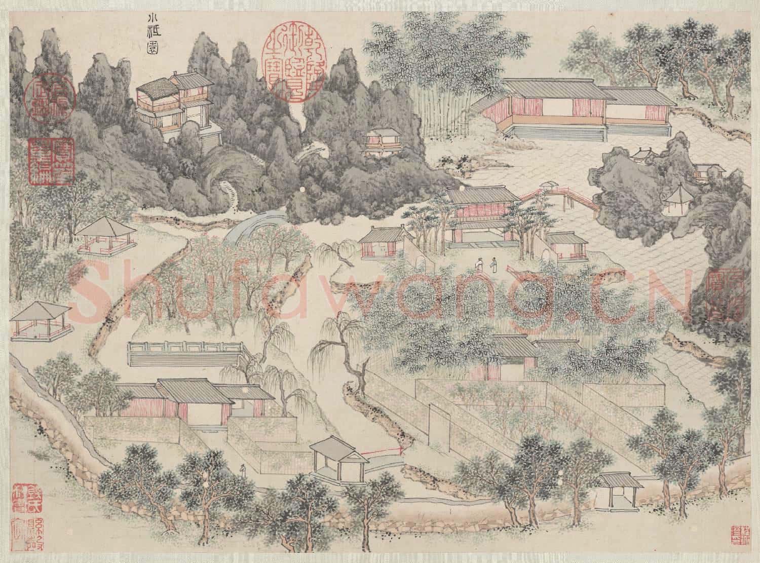 明錢穀紀行圖 冊 小祇園