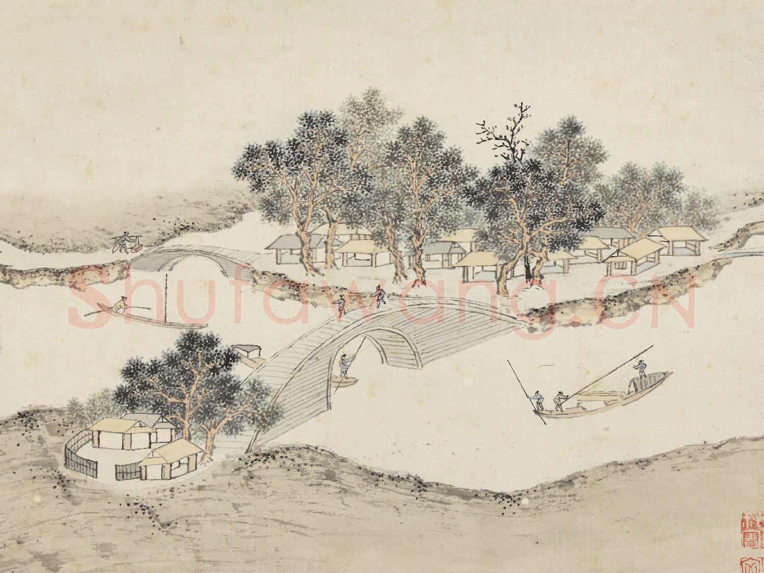 明錢穀紀行圖 冊 下雉瀆
