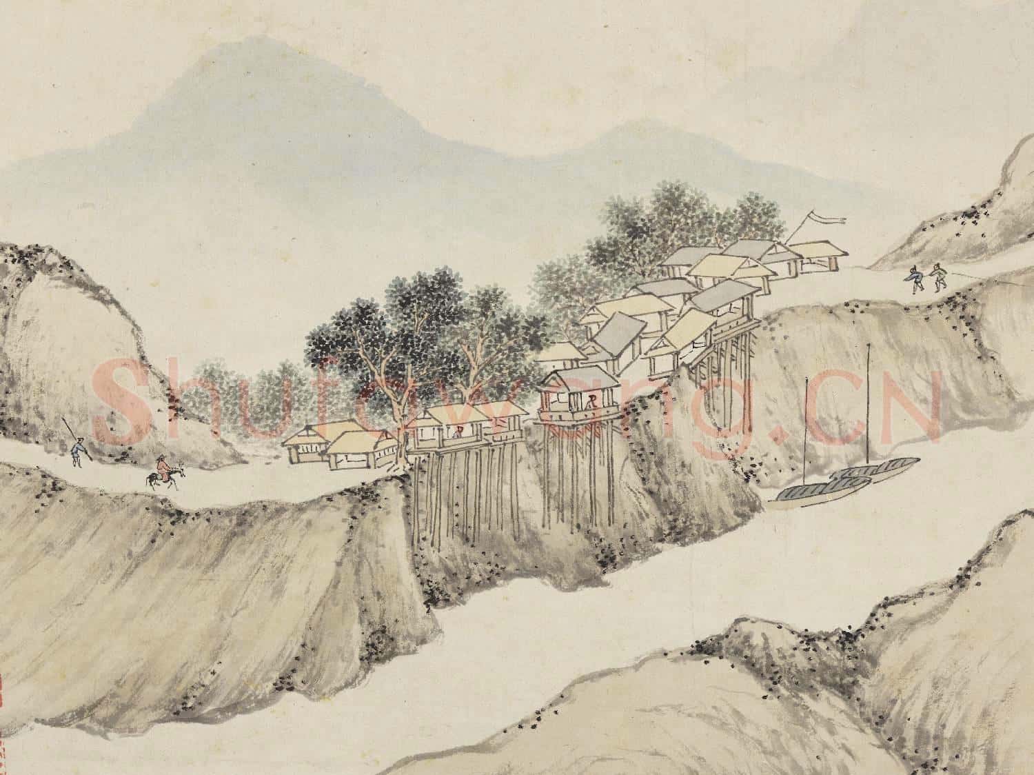 明錢穀紀行圖 冊 新豐