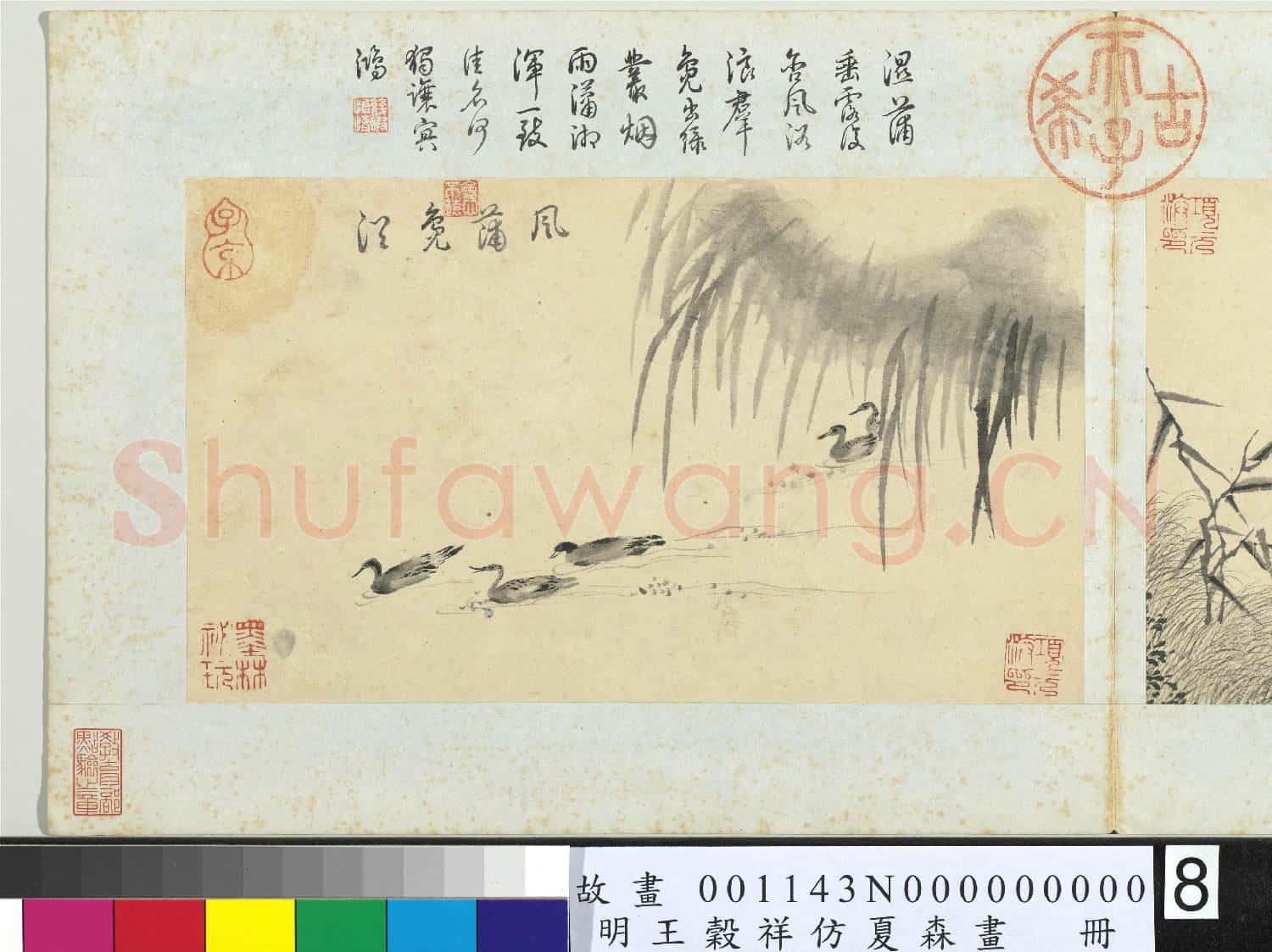 明王穀祥仿夏森畫 冊 水宿相呼