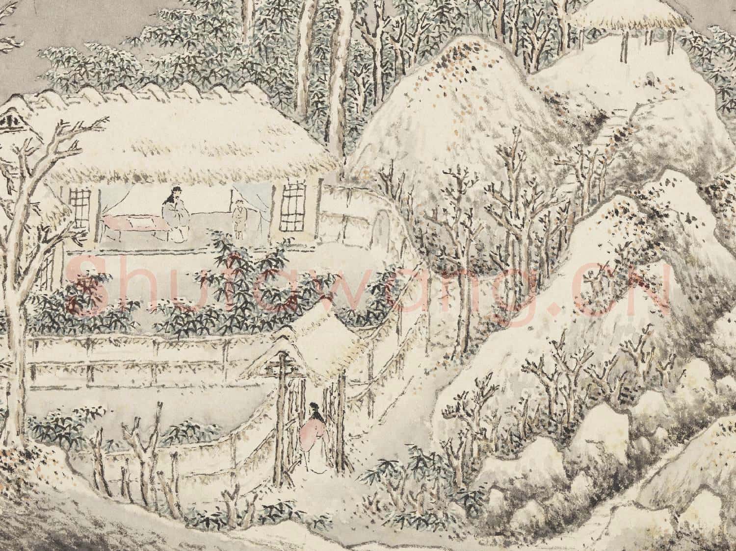 明沈士充畫郊園十二景 冊 雪齋