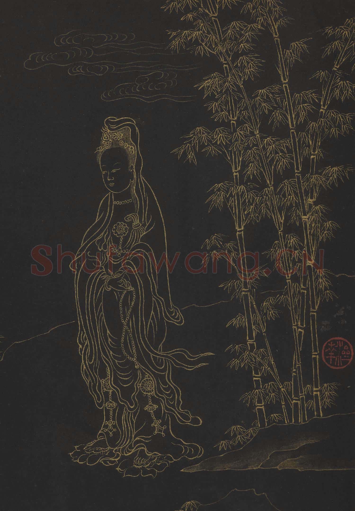 明邢慈靜畫觀世音菩薩三十二應身相 冊 觀音(六）