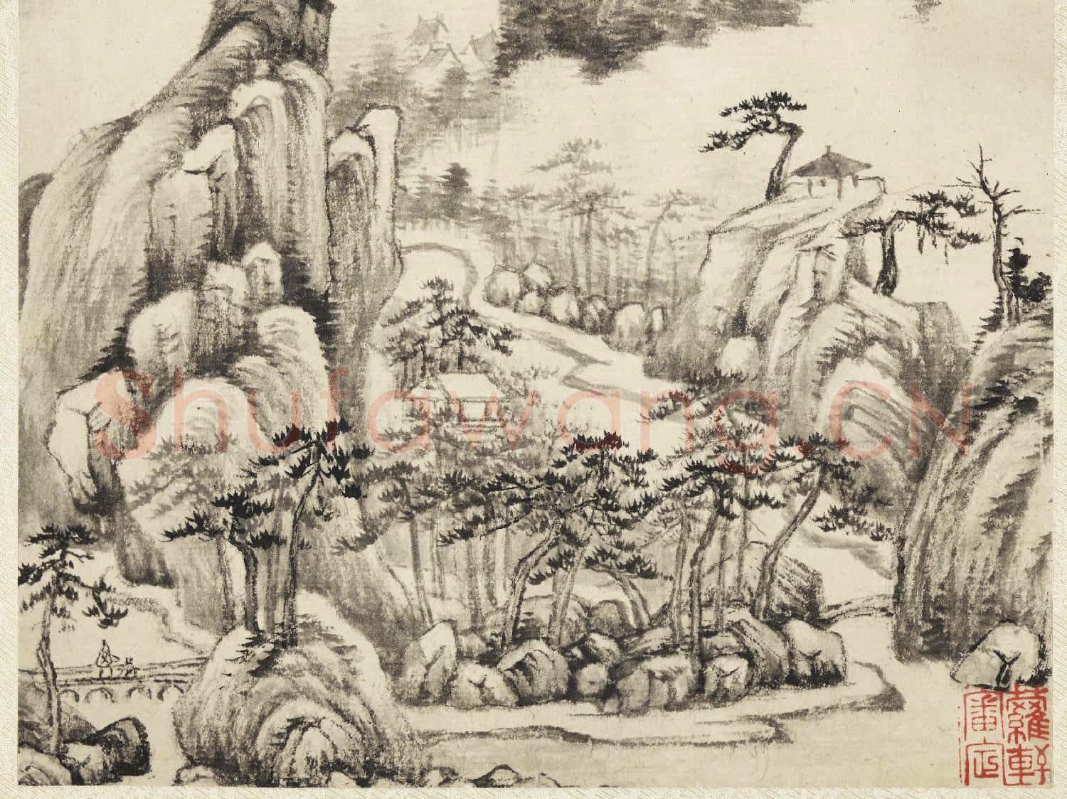明董其昌山水 冊 雲壑高泉