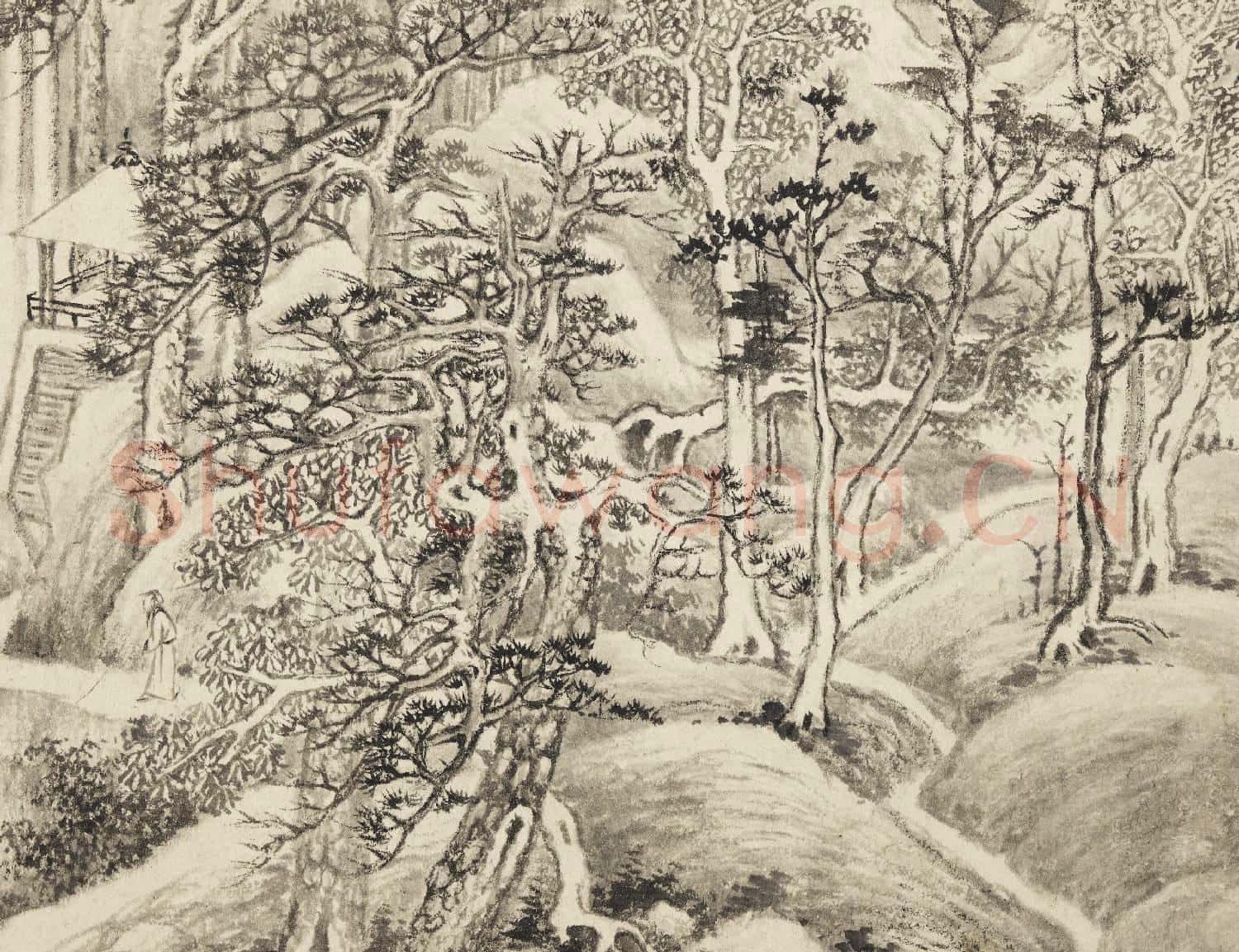 明董其昌山水 冊 空山獨行
