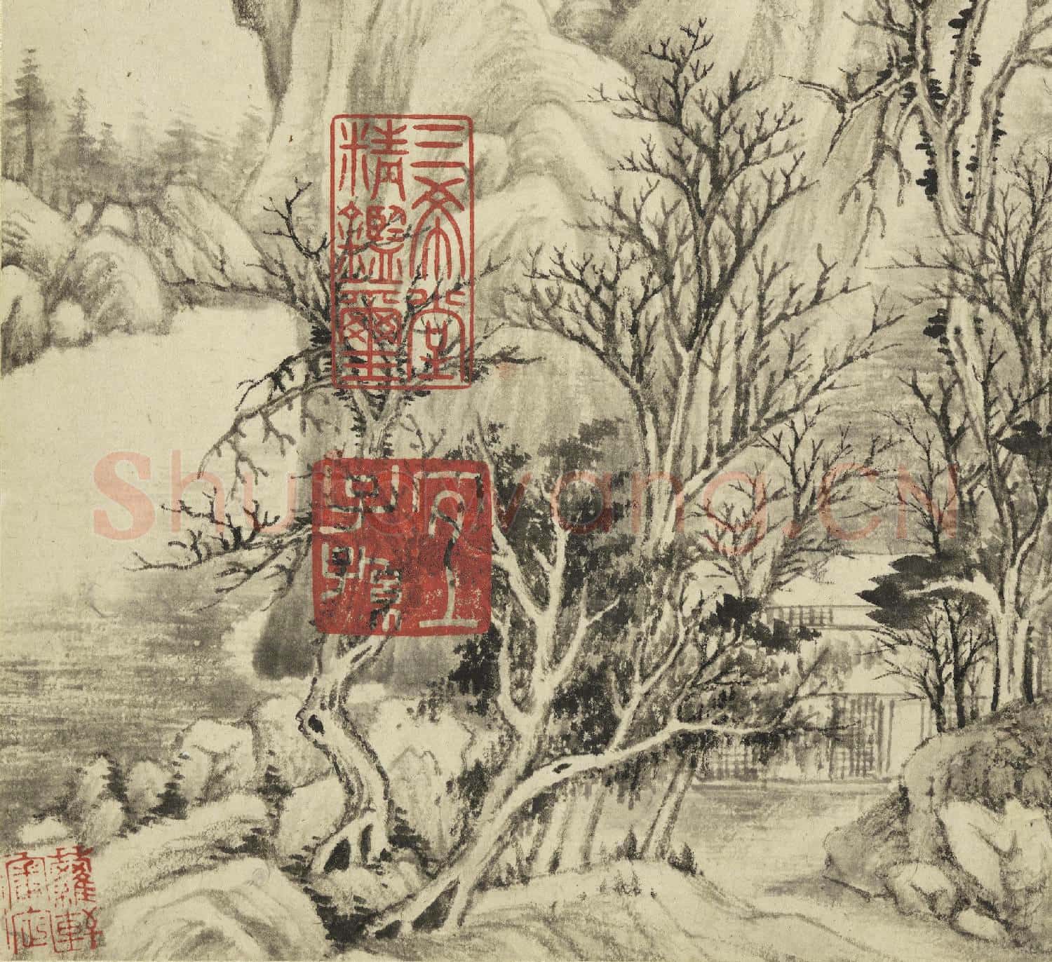 明董其昌山水 冊 寒林山水