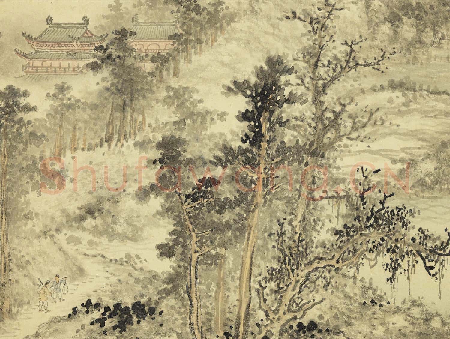 明陸遠摹古 冊 蕭寺行旅