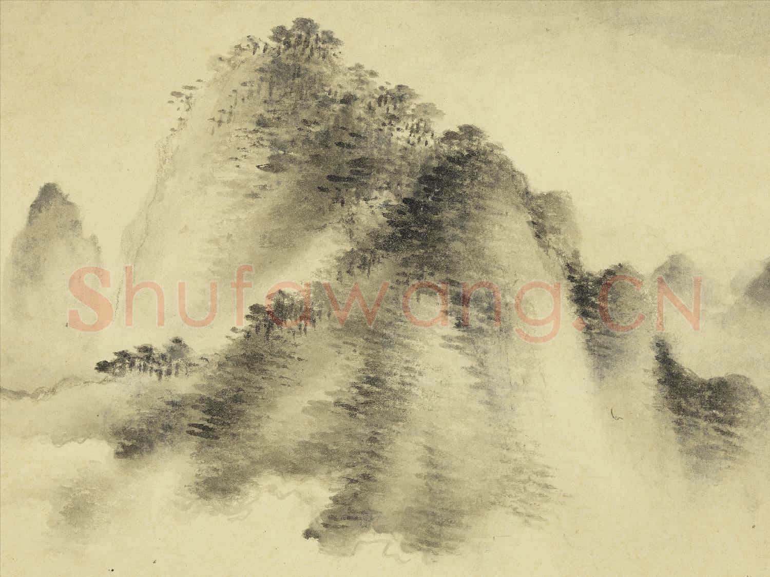 明陸遠摹古 冊 雲山圖