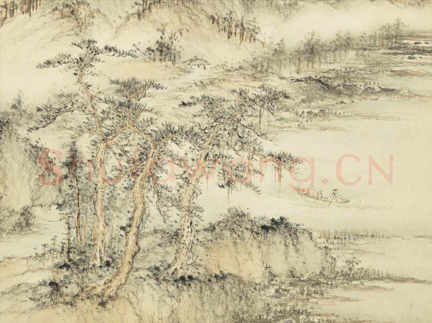 明陸遠摹古 冊 松下釣叟
