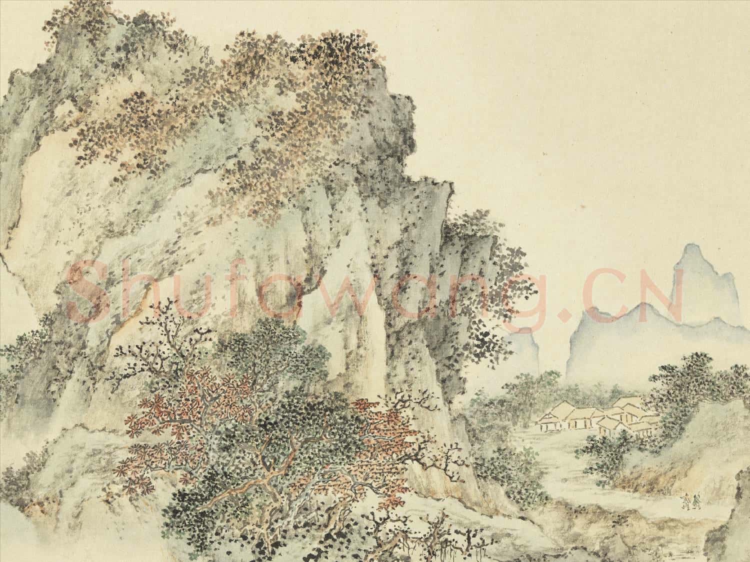 明陸遠摹古 冊 深山行旅