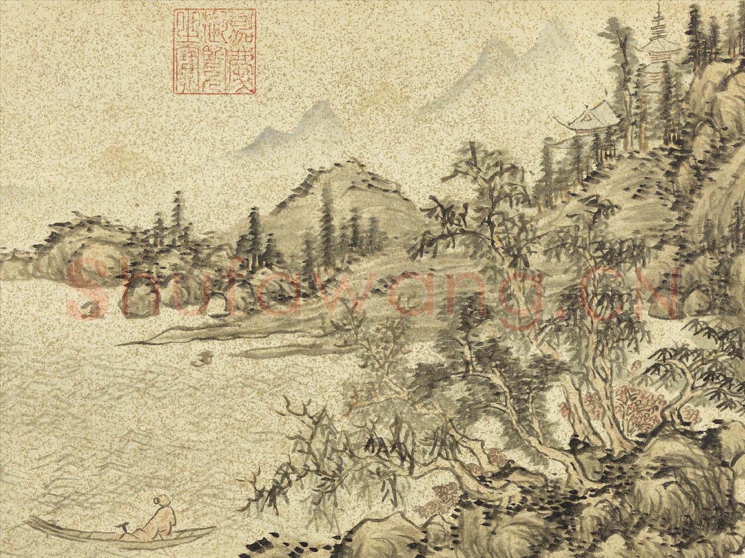 明李流芳畫唐人詩意 冊 唐鄭巢送李式詩