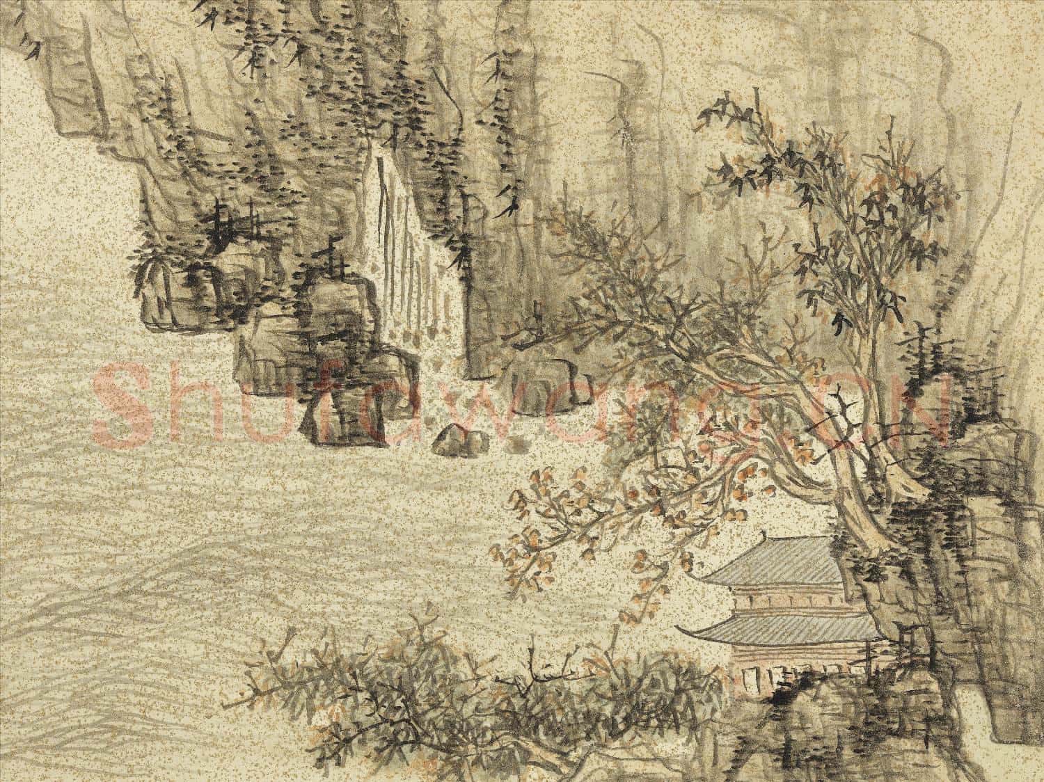 明李流芳畫唐人詩意 冊 元稹遣行詩