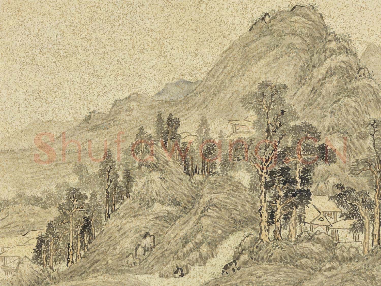 明李流芳畫唐人詩意 冊 韋應物南塘泛舟會元六昆季詩