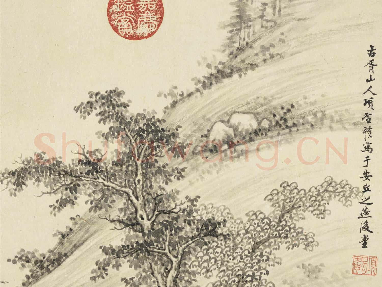 明項聖謨山水 冊 山雨歸漁